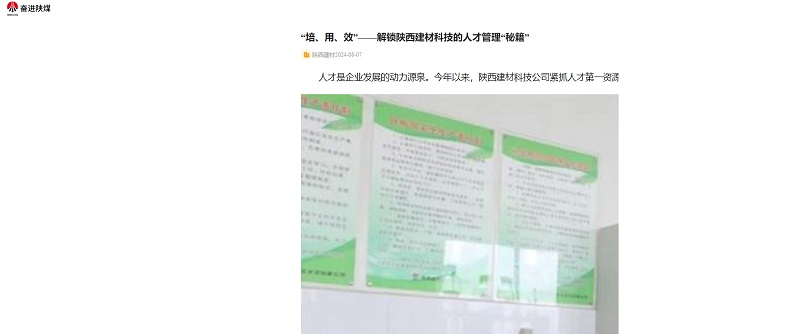 奋进陕煤、陕煤集团官网 | “培、用、效”——解锁陕西建材科技的人才管理“秘籍”